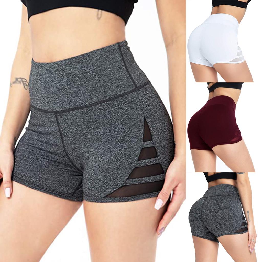 

Женские шорты для йоги с высокой талией и контролем живота для тренировок, бега, йоги