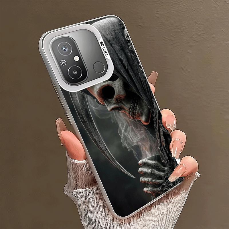 Ударопрочный чехол для телефона Xiaomi Poco X7 X6 X5 X3 Pro F7 Ultra M8 Redmi 15C 15 14C 13C 12C 10C 13 с изображением Смерти, Жнеца, Черепа и Косы Xiaomi Redmi 14C