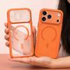 Magnetic Business Simplicity Shockproof Orange Bumper Camera Button Case For iPhone 17 Pro Max Clear Lens PC Cover For Magsafe