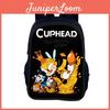 Cuphead Cartoon Backpack For Kids With Nylon Material And Spacious Design For School And Travel