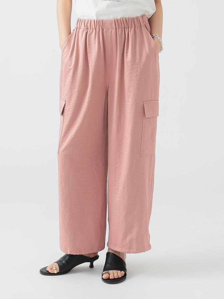 B.:MING LIFE STORE by BEAMS Damen Satin Cargohose (SM) Rosa