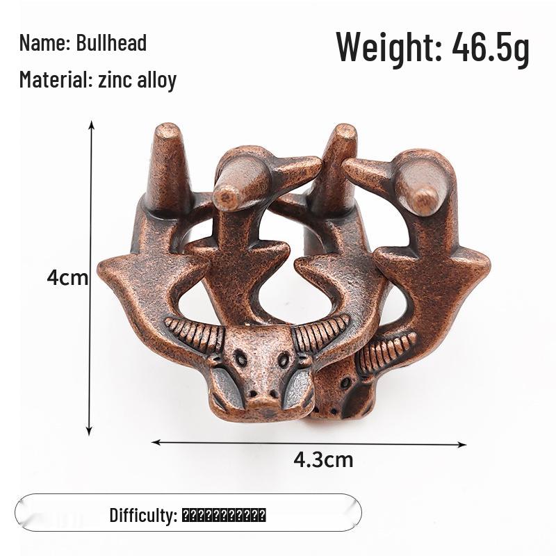 Zinc Alloy Kongming Puzzle Lock: Disentanglement Ring Educational Toy