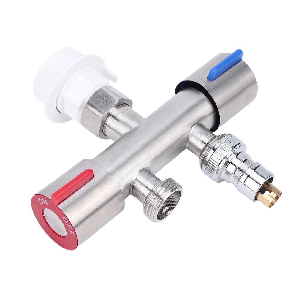 2 Way Hose Splitter G1Celsius2 304 Stainless Steel   Dual Control Leakproof Faucet Diverter Tap Splitter for Washing Machine Kitchen Garden