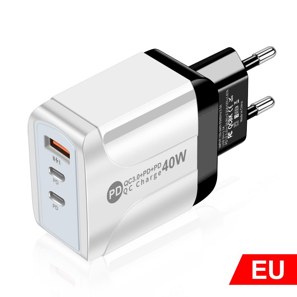 Universal Charger Power Adapter: Compatible with EU, US, UK, and AU Standards (1U + 2PD)