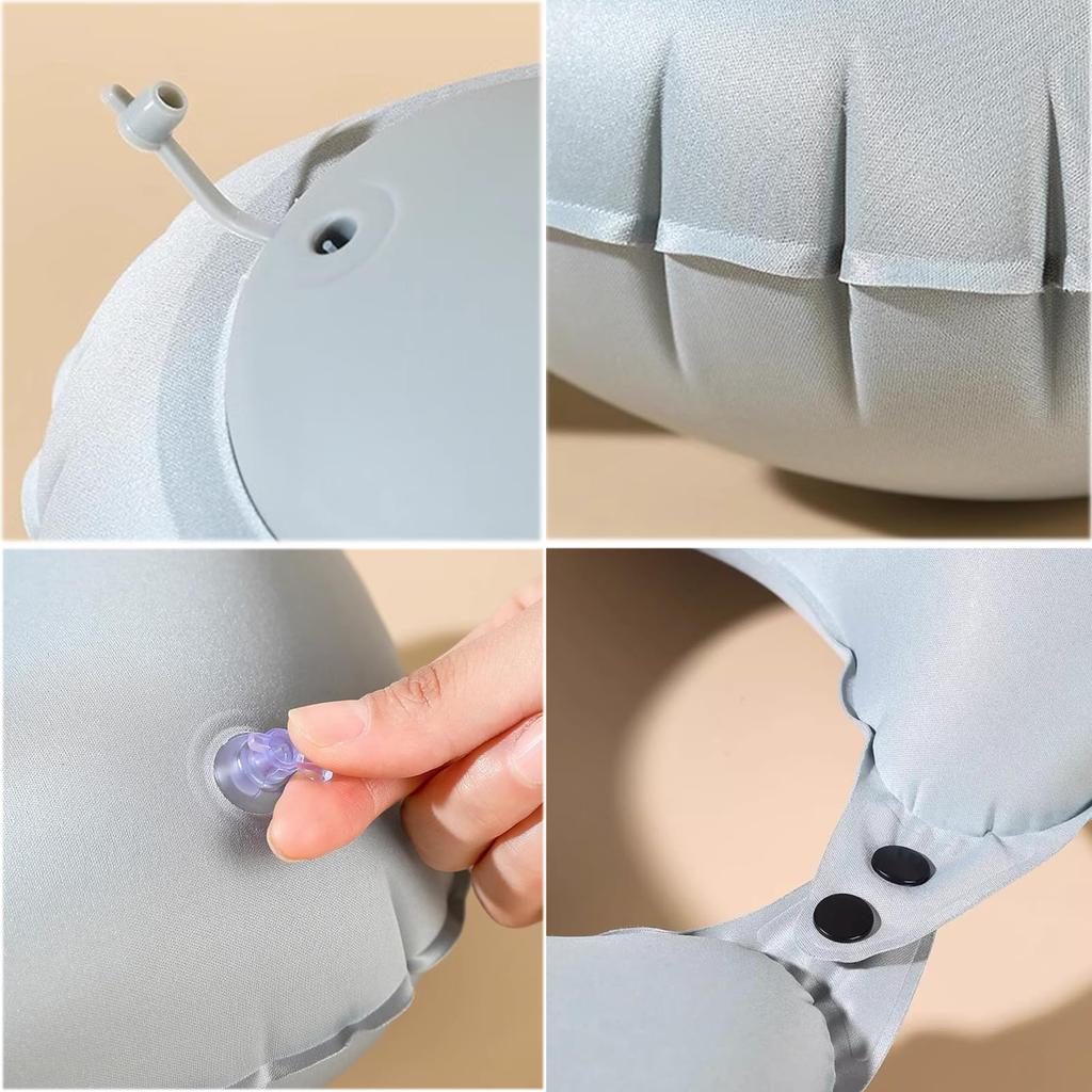 Almohada cervical Cluoling, portátil, de aire, inflable, ligera, para viajes