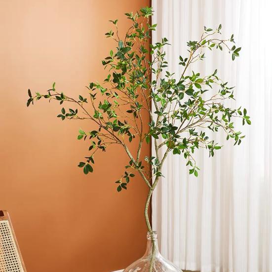 Fake Plant Non-fading Household Stuff Increase Vitality Living Room Decoration Camellia Leaf Attractive DIY Increase Vitality
