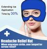 2PCS SET Ice Cap And Ice Eye Mask, Migraine Headache Relief Hat, Cold Head Wrap, Gel Ice Pack, Sleeping Eye Mask For Puffy Eyes