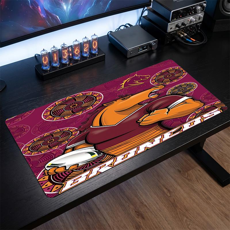 Brisbane Broncos Pattern Mousepad Anti?Slip Rubber Desk Pad For Gaming Working Desktop Decoration