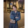 Hong Kong Retro Denim Shirt Dress for Women: Slim-Fit, Elegant, Single-Breasted, Perfect for Spring & Autumn