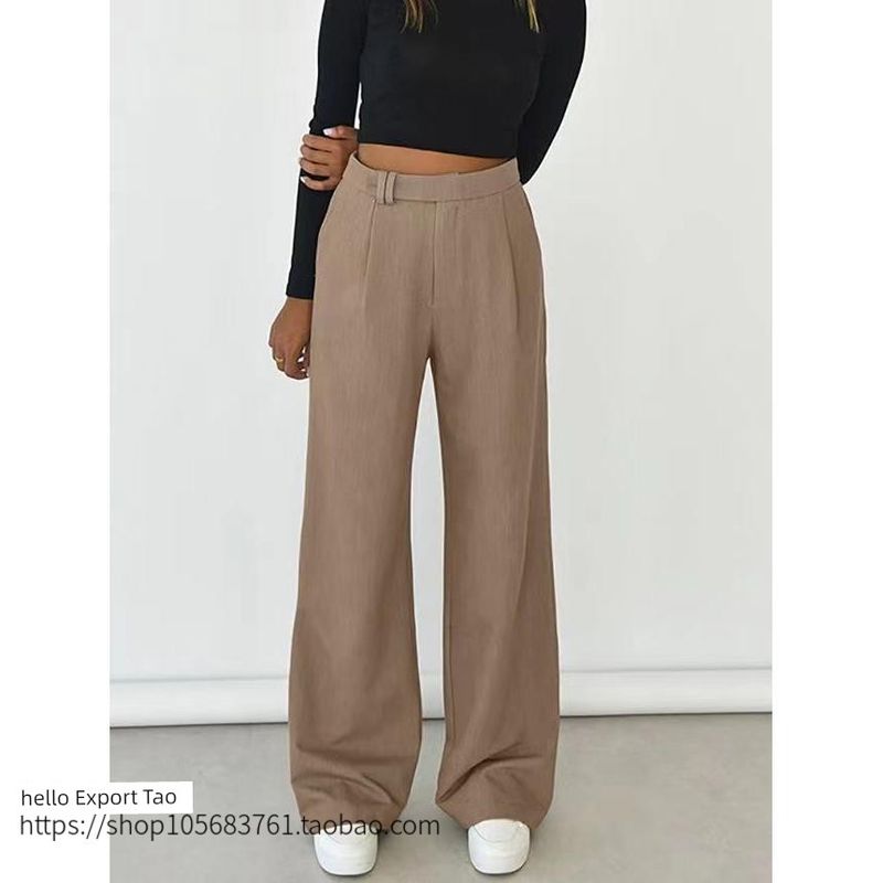 Fashion Summer Easiest for Match Draped Casual Pants High Waist Slim Looking Suit Pants High Waisted Casual Pants
