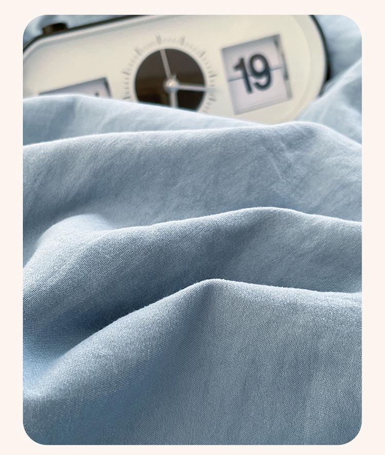 New Two-Tone Washed Cotton Dorm Set - Four-Piece Comfort Collection