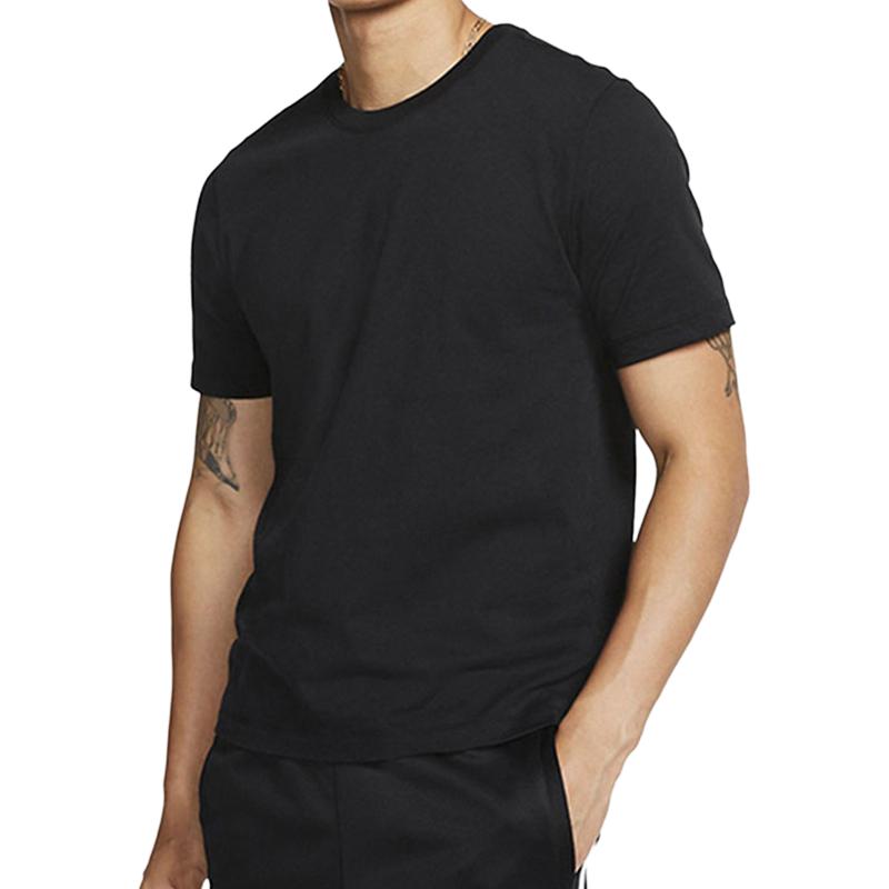 Nike Camiseta de Malha de Manga Curta com Gola Careca e Estampa de Logo Sólido Masculina Tops Preto BQ2971-010