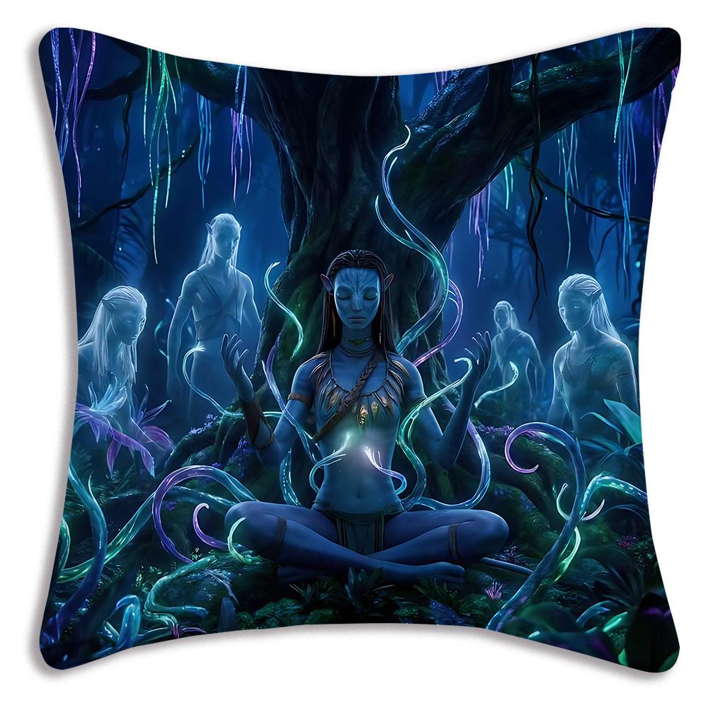 Movie Avatars W-Water Way Pillow Covers Cartoon Sofa Decorative Home Double-sided Printing Short Plush Cute Cushion Cover