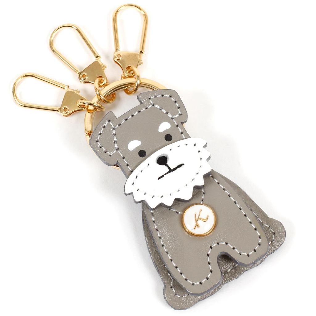 Kitamura Miniature Schnauzer Keychain (NH0862) for Women, Standing and Moving Face