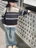 Girls' Diamond Knit Sweater - Korean Style Pullover for Older Children, Autumn/Winter 2025