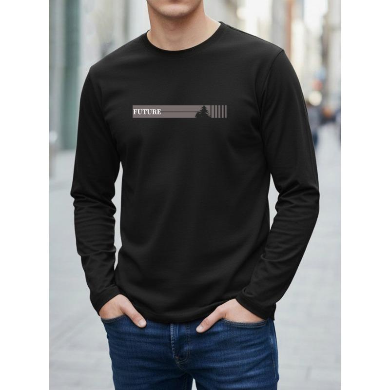 2026 Nouveau T-shirt Homme Manches Longues Impression d'Oiseaux 3D Coupe Ample Décontractée Col Rond Confortable Sportif Décontracté et Élégant Haut