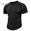 Men's Round Neck T-shirt Cotton Solid Color Short Sleeve Basic Tee Pullover Casual Tee Shirt for Sports Gym Travel Daily Wear