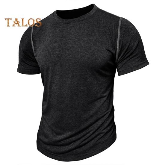 Men's Round Neck T-shirt Cotton Solid Color Short Sleeve Basic Tee Pullover Casual Tee Shirt for Sports Gym Travel Daily Wear