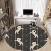 1pc Horse Pattern Office Round Area Rug, Under Office Chairs Bedroom Living Room Home Decor, Room Deco