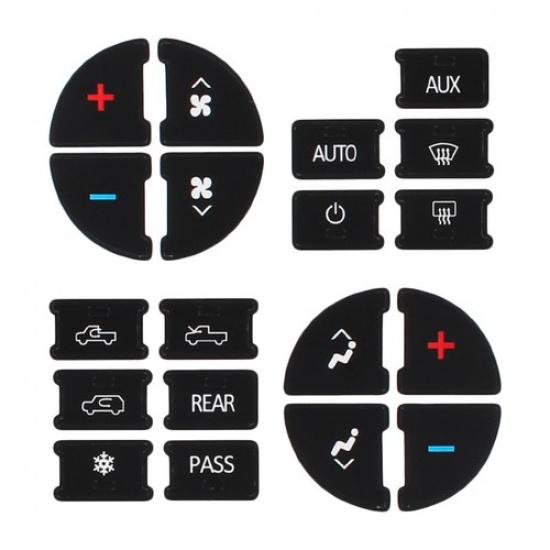 AC Dash Button Repair Kit Decal Stickers 19pcs For 2007-2010 Saturn Outlook