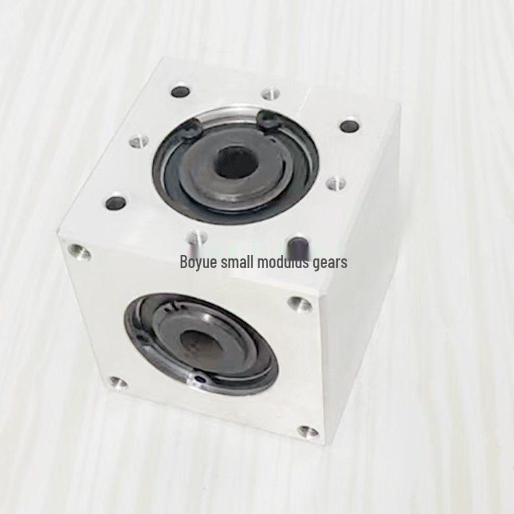57x57 Small Bevel Gear 90° Right Angle Converter, 1:1 Gear Ratio, Hexagonal D-Hole Shaft Keyway