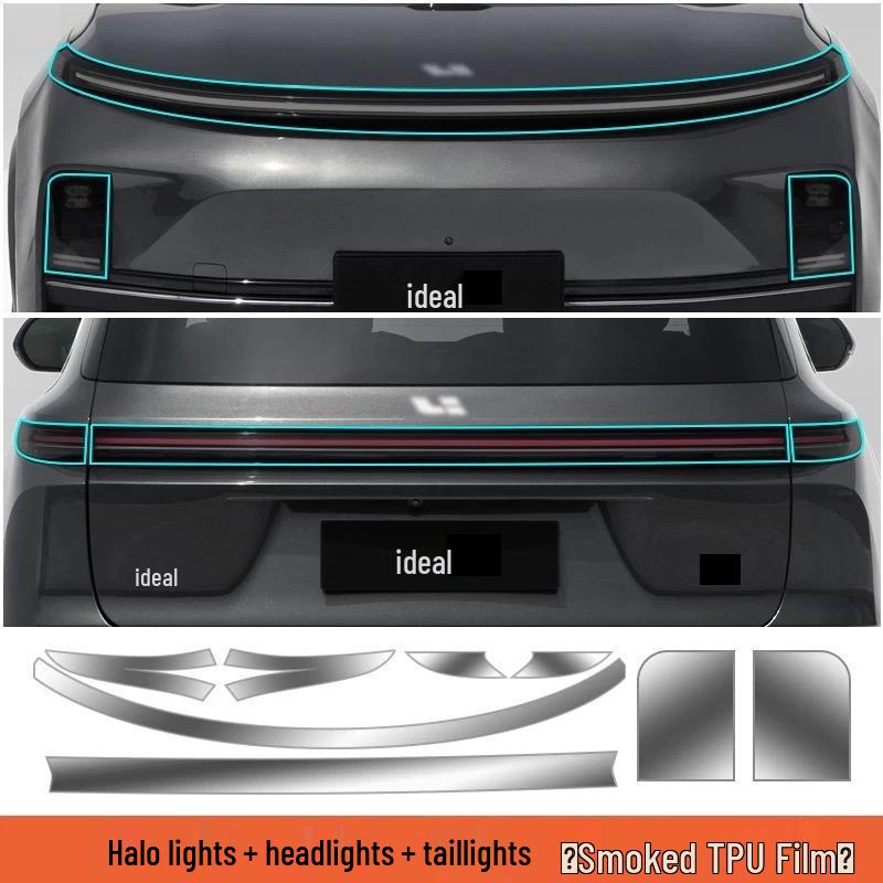 Li Auto L7/L8/L9 Headlight & Taillight Smoked Film: Scratch-Resistant, Star Ring Light Color Change.