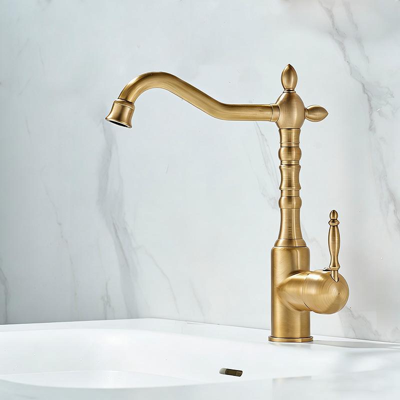 Antique Brass Single Handle Bathroom Sink Faucet pull out Bathroom Faucet Mixer Tap Chrome Gold EL2564 G9/16