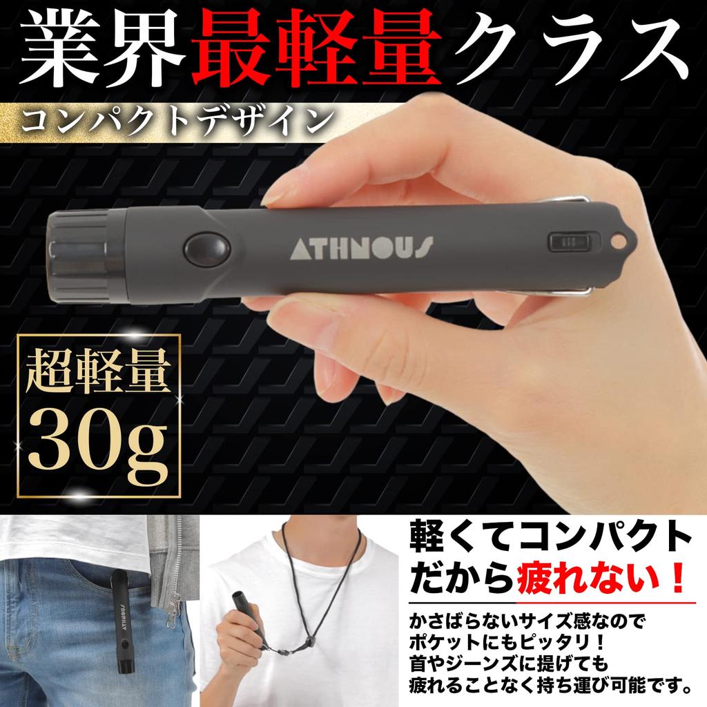 ATHNOUS Electronic Bear Compact Pest with LED Includes 2 Neck Strap Whistle, Waterproof, Emergency, Security, Repellent, Ultra-lightweight, Loud,