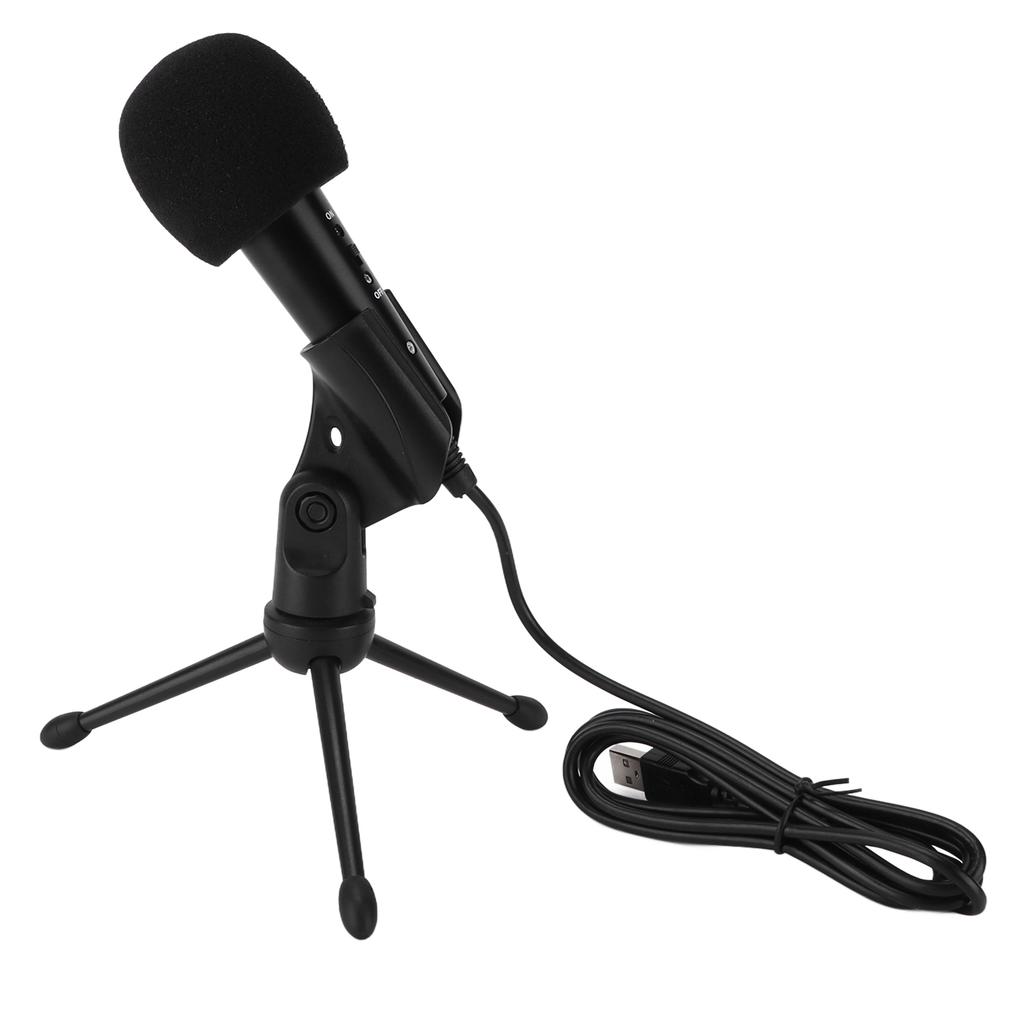 Condenser Microphone Kit with Tripod Stand USB Plug Recording Small Mic with Cable Equipment