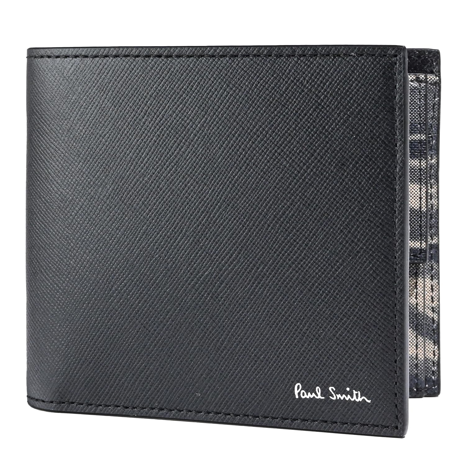 

Paul Smith Black Двухскладной кошелек с отделением для монет 4833 PHBALL Сделано в Великобритании и Мужской кошелек, 79, Италия. чёрный