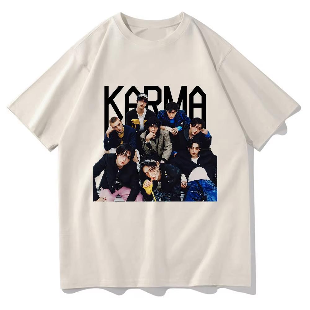 Album KARMA Tshirts 2026 New Song Ceremony Fashion Unisex/Women Clothing Unisex Cotton Short Sleeve Tops Graphic TShirt for Lover