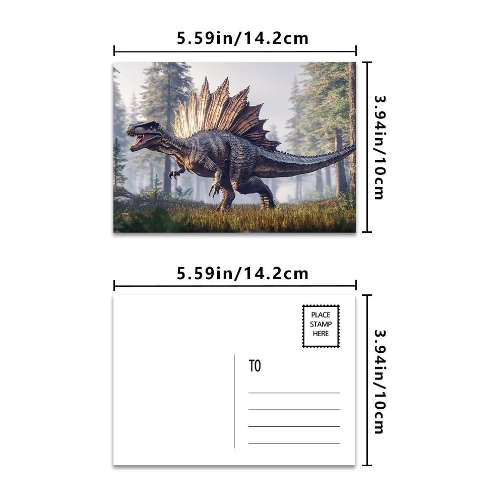 32pcs, Dinosaur Exploration Postcards, greeting cards, DIY postcards, decorations, suitable for collection and gifting