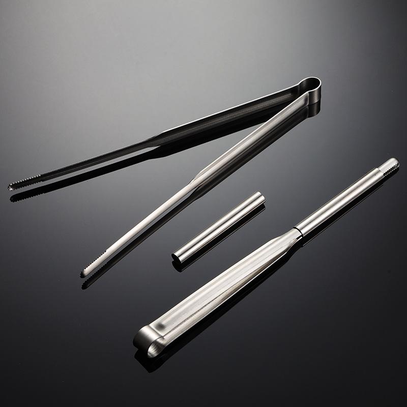 Detachable 304 Stainless Steel Chopstick Tongs Traning Meat Clips Public Food Clip for Kitchen Hotel Serving Meat Fruits Snacks