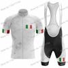 Set Maglia Ciclismo Classica Squadra Italia Uomo Donna Bandiera Italia Abbigliamento Ciclismo Bianco Verde Nero Maglia Bici da Strada Completo MTB Ropa