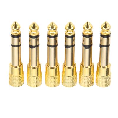 6 Pcs Headphone Adapter 3.5mm To 6.35mm Metal Microphone Converter Stereo Audio Jack Adapter for