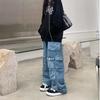 European & American Women's Trendy Light Wash Zipper Jeans - New Simple Style Overalls