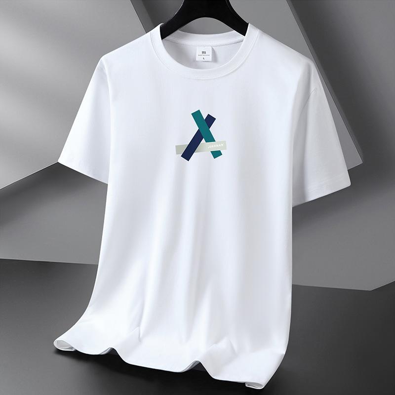 Summer Fashion 10 Colors Pure Cotton Men T-shirt Round Neck Short Sleeve Loose Mans Tee Shirt Large Size S-6XL