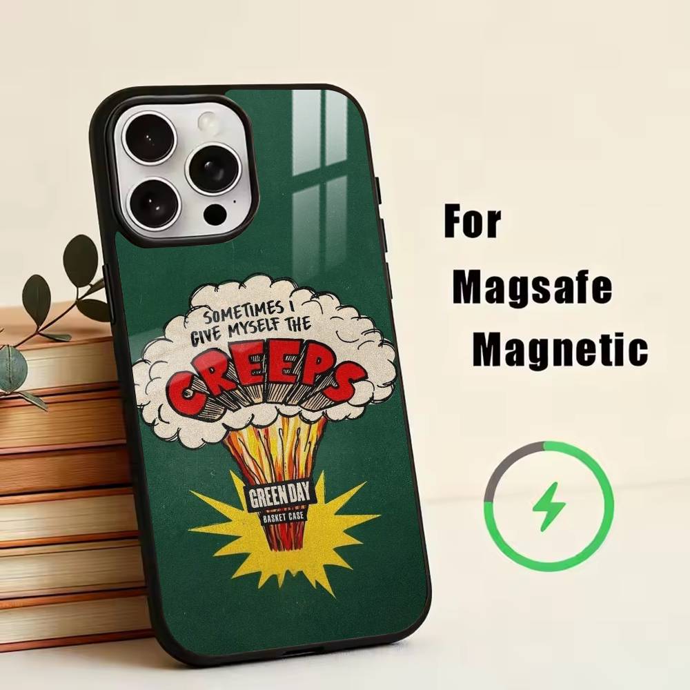 

G-Green Day B-Band holiday Phone Case For iPhone17,16,15,14,13,12,11 Plus,Pro Magnetic For Magsafe Wireless Charging iPhone17Pro