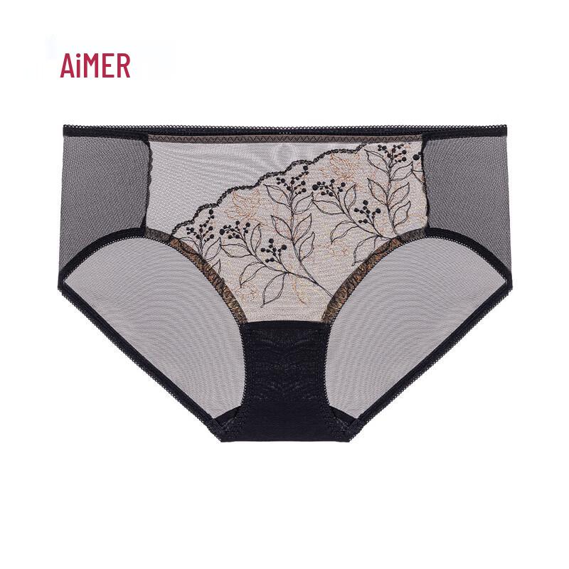 Aimer Fanghua Women's Mid-Waist Lace Boxer Briefs AM23B431