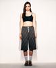 TONSIL Vintage Check Elastic Waist Bermuda Pants Navy