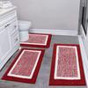 Conjunto de 3 Tapetes de Banheiro, Tapetes de Banho Altamente Absorventes Antiderrapantes, Tapetes de Chão Aconchegantes Laváveis para Pia de Banheiro, Vaso Sanitário, Banheira