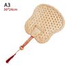 Hand-Woven Woven Straw Hand Fan Old Summer Natural Environmentally Friendly