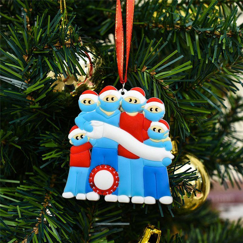 

Tree 2020 Christmas Hanging Ornament Family Quarantine Pendant Lockdown Diy Family Mumber of 6-PVC