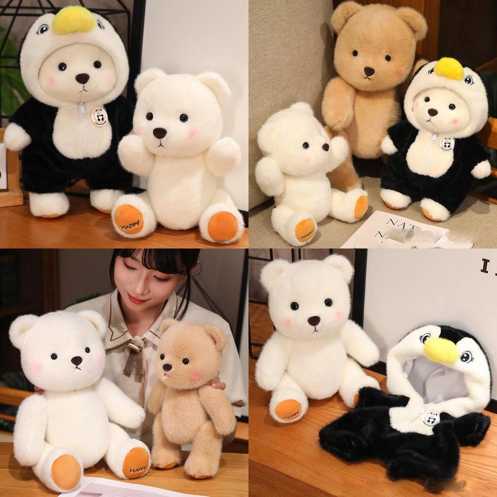 Adorable Jointed Penguin Medal Bear Plush Doll With Removable Outfits Perfect For Children And Collectors