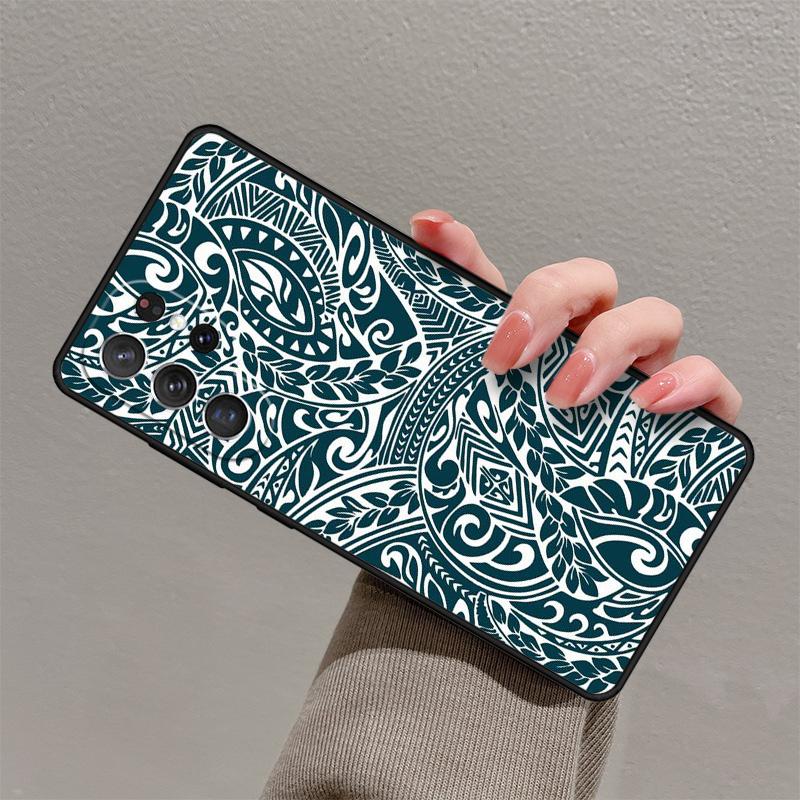 Maori Polynesian Samoan Tribal Phone Case For Samsung Galaxy S25 S23 S30 S21 S20 FE S24 S22 Ultra Note 10 20 Plus Cover Lite