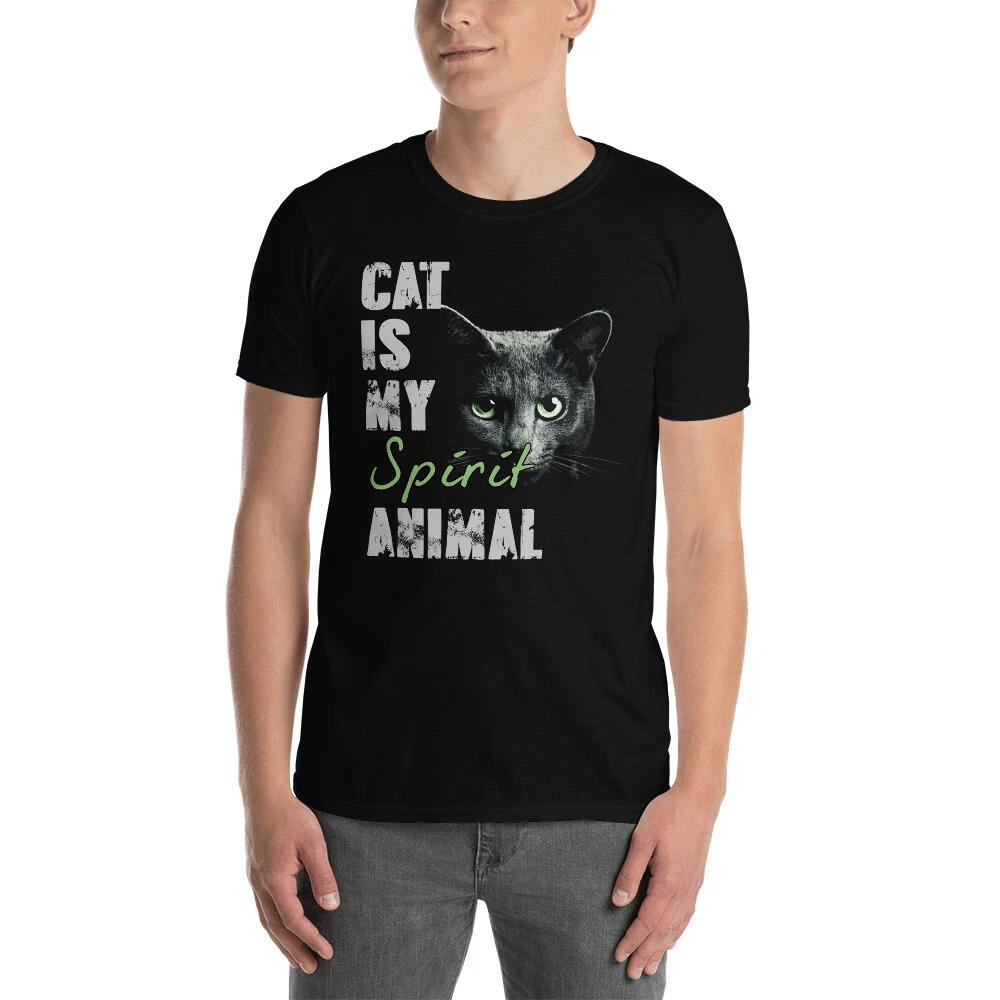 Cat Is My Spirit Animal Funny Gift For Cat Lovers Short-Sleeve Unisex T-Shirt 4XL