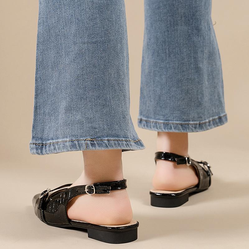 Modeschuhe Damen 2025 Marke Slingbacks Damen High Heels Mode Schnallenriemen Büro und Karriere Neu Gürtelschnalle Geschlossene Zehen Sandalen