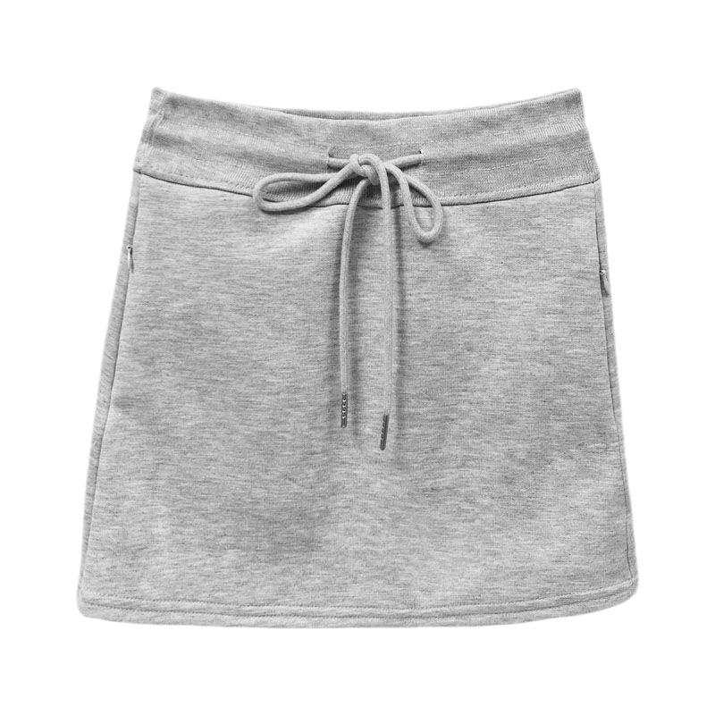 Sweet & Spicy Gray Drawstring Sports Skirt - 2023 Summer High-Waist A-Line Mini Skirt