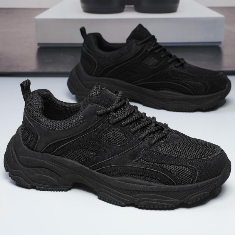 Schwarze Frühjahrs- und Herbst-Neue Netz-Atmungsaktive Sport-Freizeitschuhe Sommer-Arbeitsschutz-Studenten-Papa Trendige Schuhe
