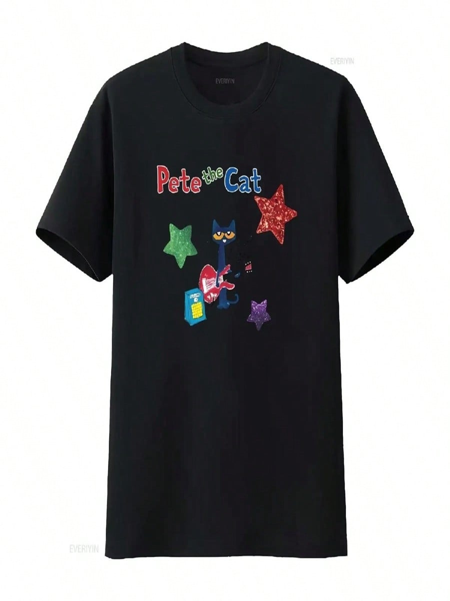 T Shirt Childhood Memories Cute Cartoon Character Apparel Vintage Washed Streetwear Designer Clos Stretched S разноцветный